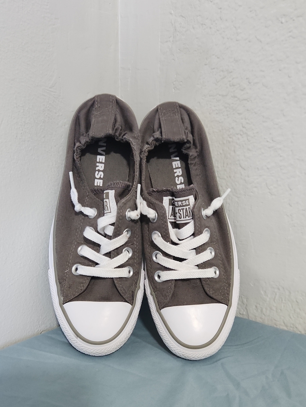 Size 7 Converse Grey Low-Top Slip-On Sneakers